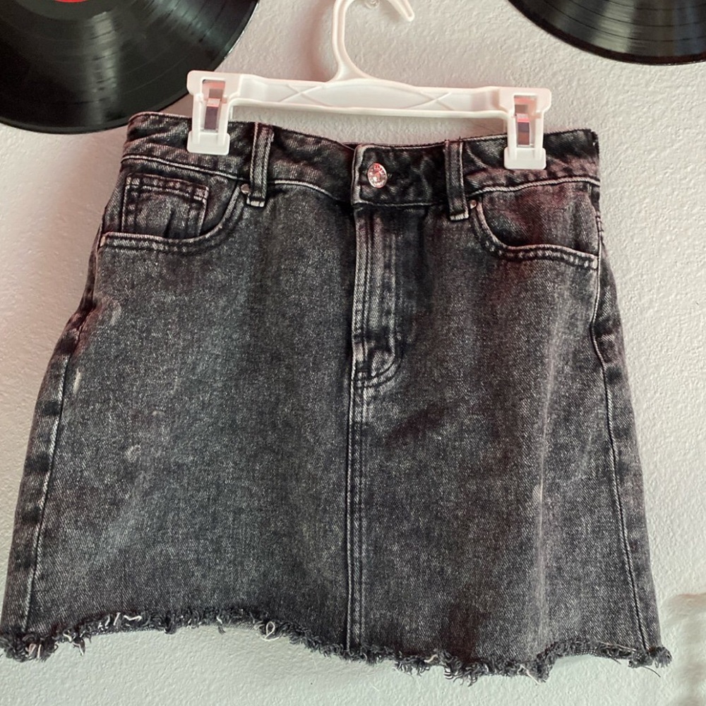 pacsun acid wash black denim size 25 skirt